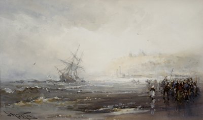 Naufragio en Whitby, c.1870 de Frank Wesley